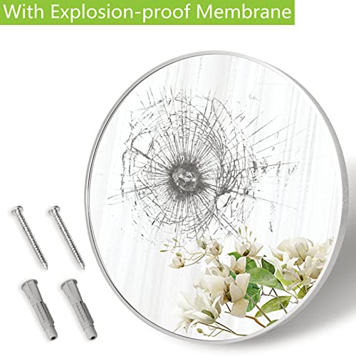 Muzilife 30 Inch Circle Mirror, Silver Large Round Wall Mirror With Metal Brush Framed For Living Room, Bathroom, Bedroom, Entryway #TOP3
