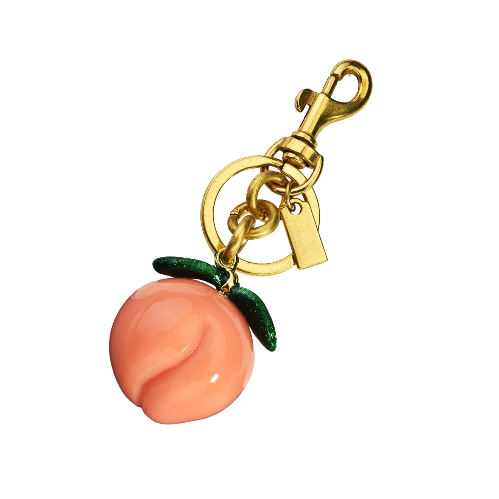 Tsophreniq Stylish Peach Theme Chain Handbag Shoulder Bag Hanging Ornament for Everyday Carry and Fashion Decoration Alloy Peach Keychain