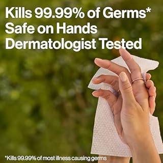 The Honest Company Fragrance-Free Sanitizing Alcohol Wipes, Antibacterial Safe for Hands, Kills 99% of Germs, Made With Aloe, 50 Count (1 Pack)