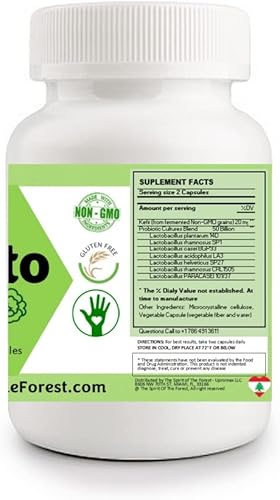 Miniatura 5 de Kefirito 60 cápsulas vegetales de kéfir para 30 días de suministro de nutrientes, miles de millones de cultivos probióticos activos sin gluten,