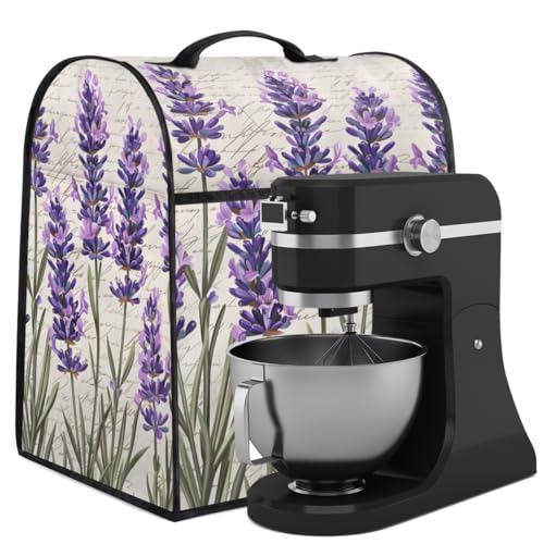 Coffee Maker Cover Lavender Flower Kitchen Appliance Covers Small Appliance Covers Blender Cover Juicer Cover Dust Covers for Kitchen Appliances with Top Handle and Pockets,Washable,B846