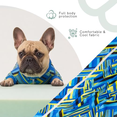 Image of Dog Anxiety Relief Pajamas, Dog Sun Protection UV Shirt for Medium Small Large Dogs, Breathable UPF 50+ Pet Clothes for Outdoor, Travel, Beach Gear