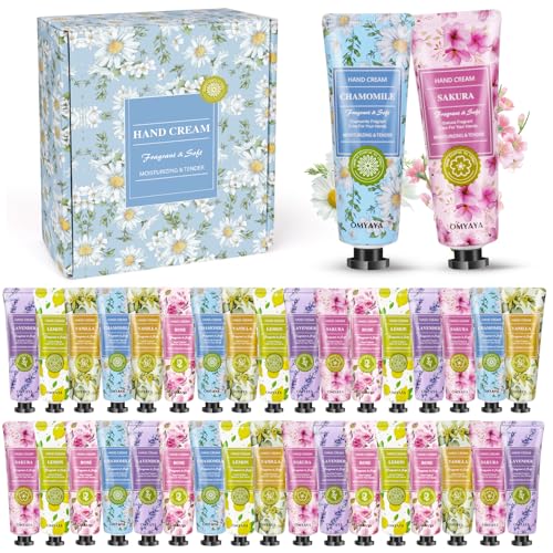 Handcreme Mini Geschenkset, 36 Pack Handcreme Kleine Weihnachtsgeschenke für Sehr Trockene Hände, Dankeschön Geschenke Hände Fuß Feuchtigkeitscreme Weihnachten Geschenke für Frauen Damen, 1080ml