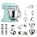Produktbild KitchenAid Küchenmaschine Artisan, 5KSM175PS, Veggie Paket inkl. TOP Zubehör: Gemüseschneider inkl. Zusatztrommeln, Spiralschneider und Standardzubehör (Eisblau)