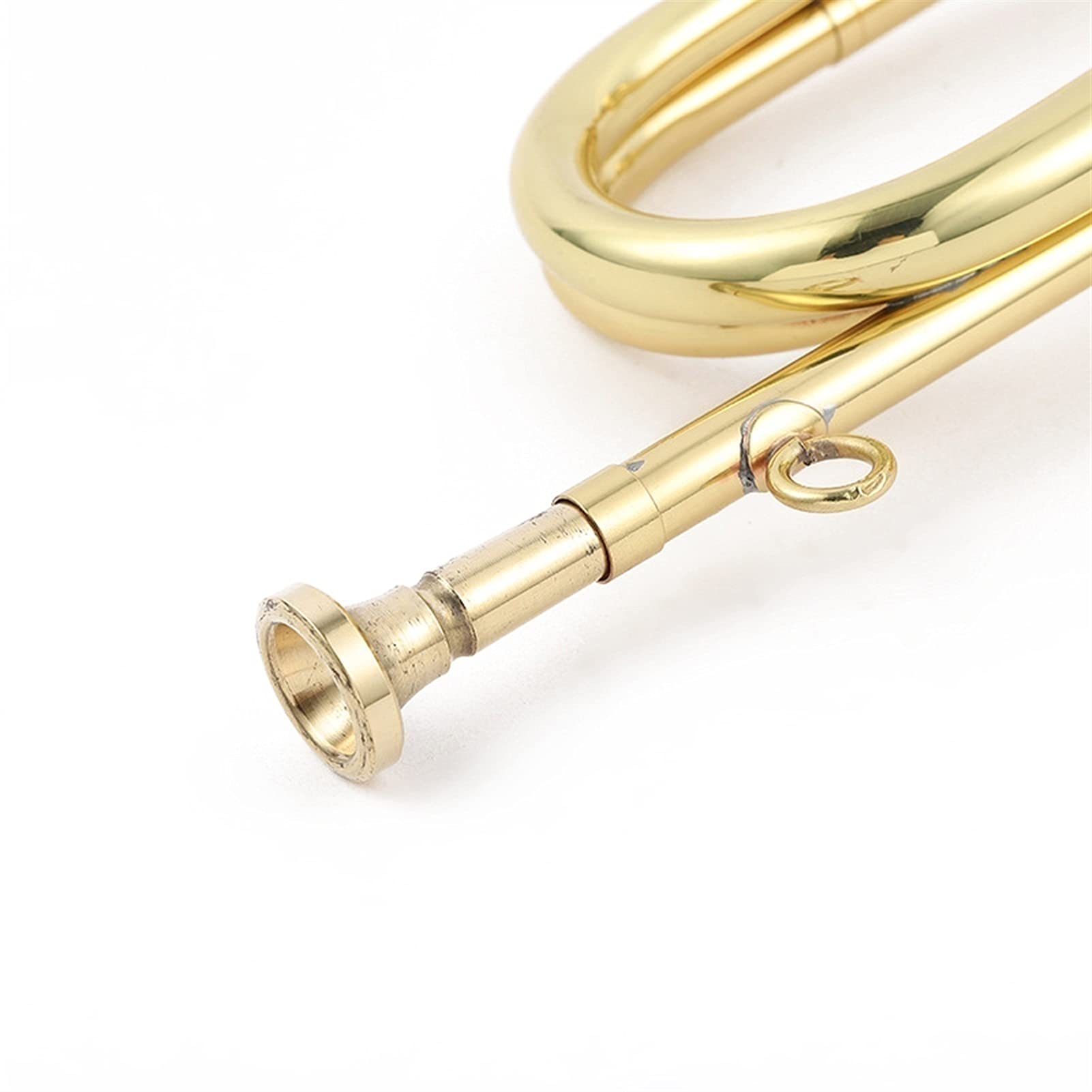Student Trompete Trompete BB B Trompete Messing Gold-lackiertes exquisites langlebiges Musikinstrument mit Mundstückhandschuhen Riemenfall (Color : Only Trumpet)