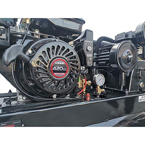 HPDAVV Gas Driven Piston Air Compressor 13HP - One Stage - 30 Gal Tank - 43.5cfm @ Max 125psi - 420CC Engine - for Service Trucks Fit for Ford F-150 Truck Bed