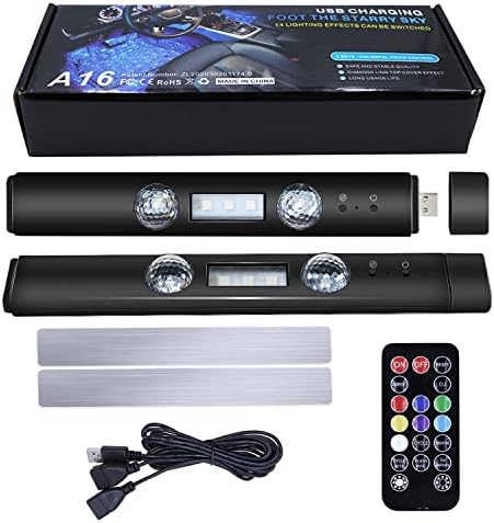 Wireless LED Starry Atmosphere Light, Multicolor Car Interior Lights, Rechargeable RGB Car LED Strip Light, Neon Accent Lighting with Music Sync and Wireless Remote Decoration Light, for Room Party