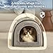 Jiupety Hundehütte Indoor, 2-in-1 Hundehaus für Drinnen, M Größe Hundehöhle Kleine Hunde für Katze und kleine Hunde, Warme Höhle Schlafnest, Grau