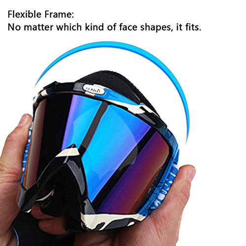 Jiepolly Motocross Goggles, Anti-Scratch Lenses, Bicycle Snowboard Climbing Teens (L04) #TOP4