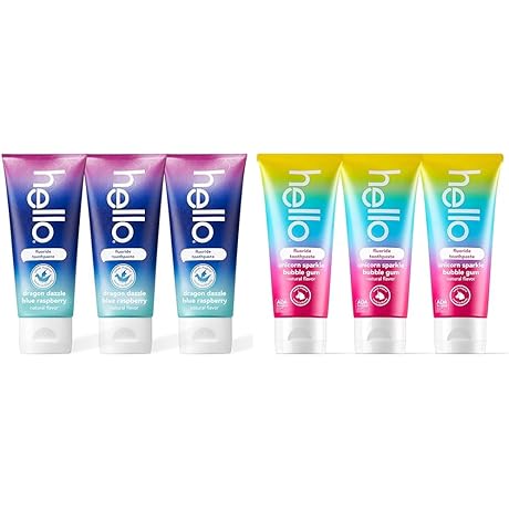 Hello Kids Toothpaste, Blue Raspberry Flavor, 4.2 OZ Value Pack of 3