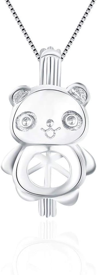Bear Cage Pendants for Pearl Jewelry Making Sterling Silver, Design Cage Pendants for Women