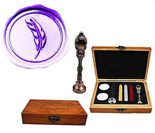 Bâtons cuillère bois et cachet de cire vintage avec logo pour lettre de mariage