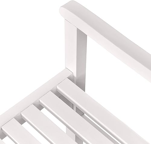 Miniatura 8 de Outsunny Banco de jardín de madera de 4 pies para 2, silla plegable portátil de 2 plazas con respaldo, reposabrazos y asiento de listones, color