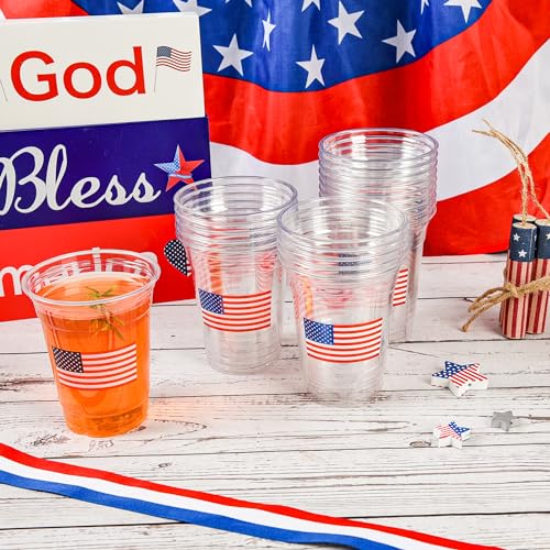 Patriotic-Plastic-Cups-American-Flag-Party-Cups-Red-Blue-White-Star-Stripe-Disposable-Cups-4th-of-July-12-oz-Cold-Drinking-Cup-for-Independence-Day-Memorial-Party-Supplies-50-Flag Patriotic Plastic Cups American Flag Party Cups Red Blue White Star Stripe Disposable Cups 4th of July 12 oz Cold Drinking Cup for Independence Day Memorial Party Supplies 50 Flag
