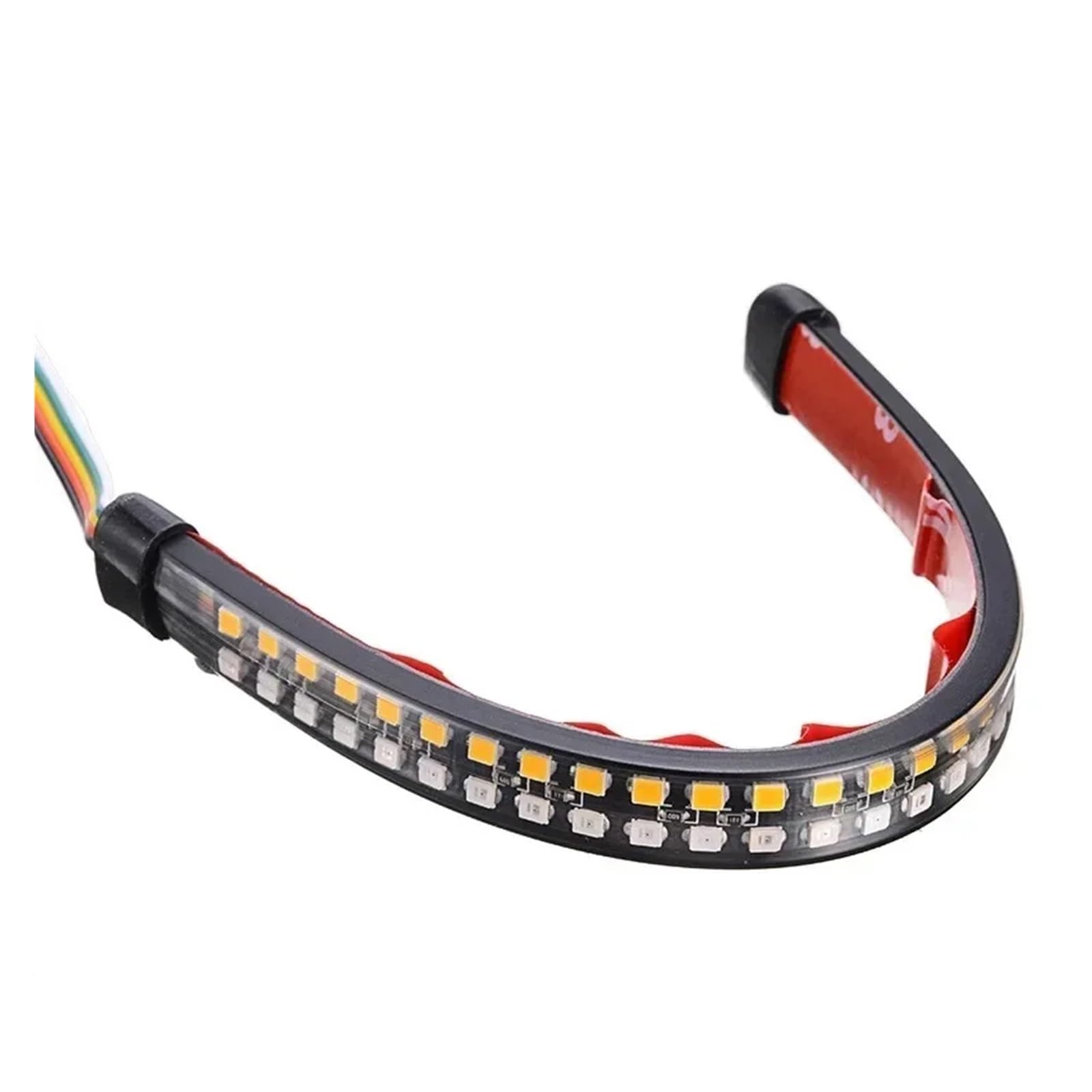 Striscia Luminosa a LED Flessibile per Moto da 20 cm, 30 cm e 40 cm con indicatori di direzione Posteriori, luci di Stop e luci diurne.