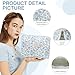 Floral Makeup Bag, Large Cosmetic Bag for Women Girls, Cute Cotton Make up Pouch, Quilted Makeup Bags, Flower Travel Toiletry Organizer Bag(Blue Floral)