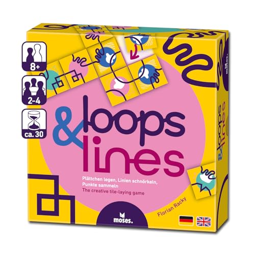 moses. Loops & Lines, kreatives Plättchen-Legespiel & Strategiespiel für Freunde & die ganze Familie, farbenfrohes Gesellschaftsspiel für Kinder & Erwachsene ab 8 Jahren, Yellow