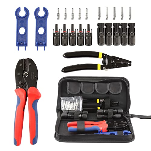 Kit de crimpadora mc4 /crimpado solar PV para panel de PV, c/w Solar Connector Crimper funciona fur AWG14-10,2,5/4/6 mm2 Cover