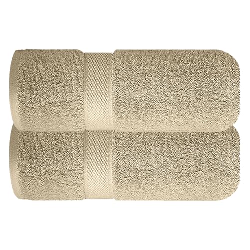 Image of Sulfar 100% Combed Cotton, Quick Drying Highly Absorbent, Luxury Hand Towel Set (Pack of 2, 40 X 70 cm) Beige