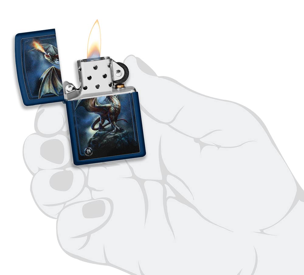 Zippo Accendino, metallo, blu navy opaco, una scatola