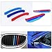 Produktbild Für 95-03 5 Serie E39 (10Gitter) 3D Colors M Front Grille Trim Strips Cover Stickers+Rear View Mirror Rain Eyebrow 5Stück