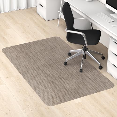 Image of Blvornl Office Chair Mat for Hardwood Floor, 36 inch x 48 inch Desk Chair Mat for Hard Wood and Tile Floor, Large Anti-Slip Hard Floor Protector Rolling Chair Mat, PVC Mat Desk Rug for Office Home, Dark Brown