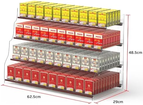 Clear Acrylic Cigarette Display Shelves - Auto-Push Retail Organizer, Hanging Showcase Cabinet for Merchandising, Efficient Storage Solution for Convenience Stores & Retail Shops