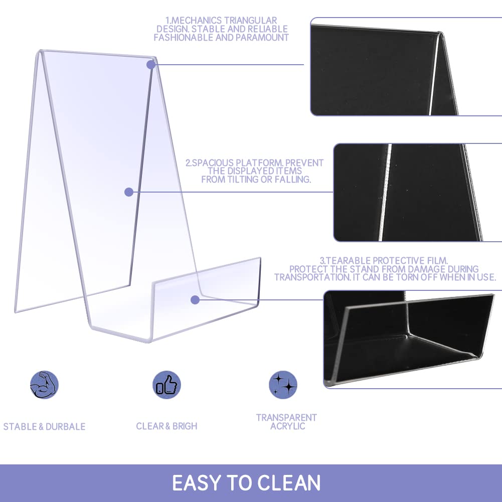 Porte-livres En Acrylique,5 Pièces Présentoirs De Livre En Acrylique,Support De Marchandises Pour Afficher Des Livres Des Cahiers Des Albums D'images