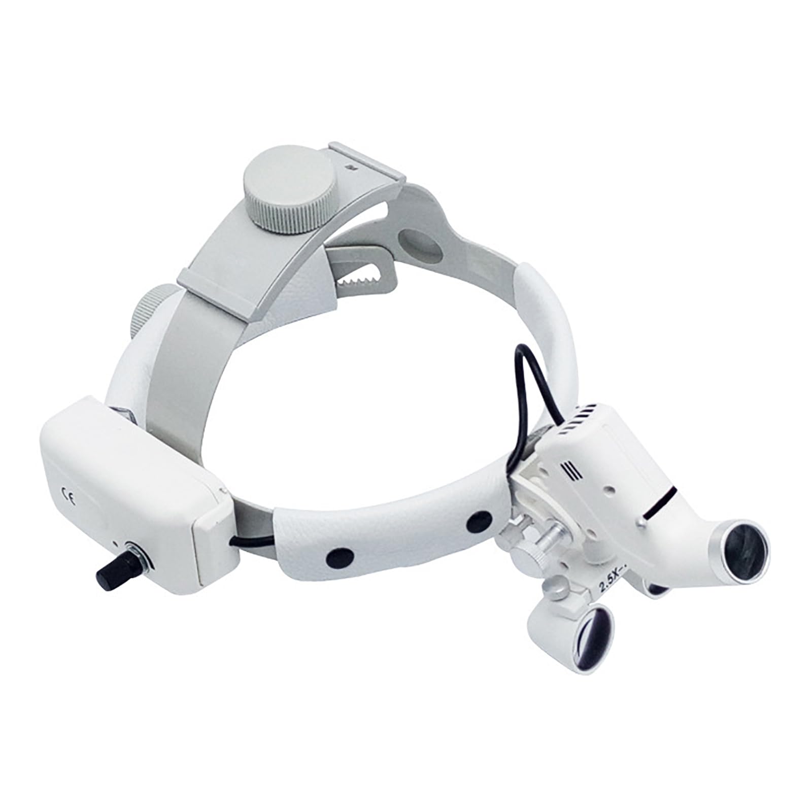 Lampada Frontale Dentale da 5 W,Lampada Frontale Medica Chirurgica a LED con Lente d'Ingrandimento 2,5X, 3,5X,Campo Visivo 130mm E Distanza Lavoro 320-540mm,6 Ore Lavoro E Nessuna Riflessione
