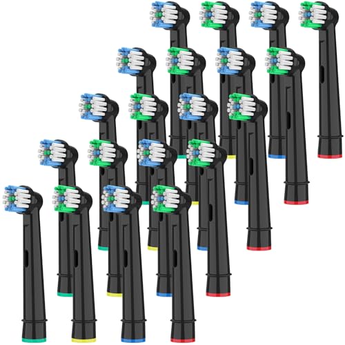 Cellena 20-Pack Replacement Electric Toothbrush Heads Compatible with Oral-B Pro 1000 Smart 1500 Genius X Vitality (Not for iO) Dupont End-Rounded Nylon Bristles for Gentle Deep Clean