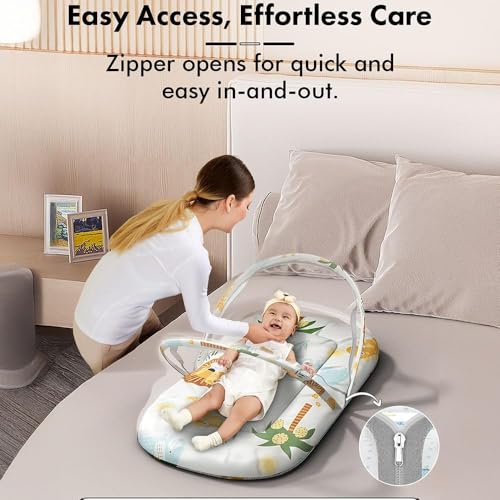 Image of StarAndDaisy 3 in 1 Baby Nest Mosquito net for Sleeping - Newborn, Mosquito net for Baby /Soft and Comfortable, Washable Cotton Design for 0-12 Months Baby (Safari Print)