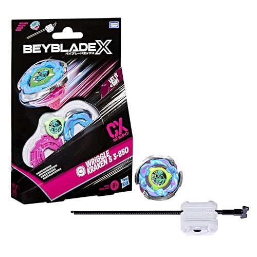 Beyblade X Wriggle Kraken S 3-85O CX Starter Pack Set, Takara Tomy Stamina Type Top and Launcher, Battling Tops Game Toys, Ages 8+
