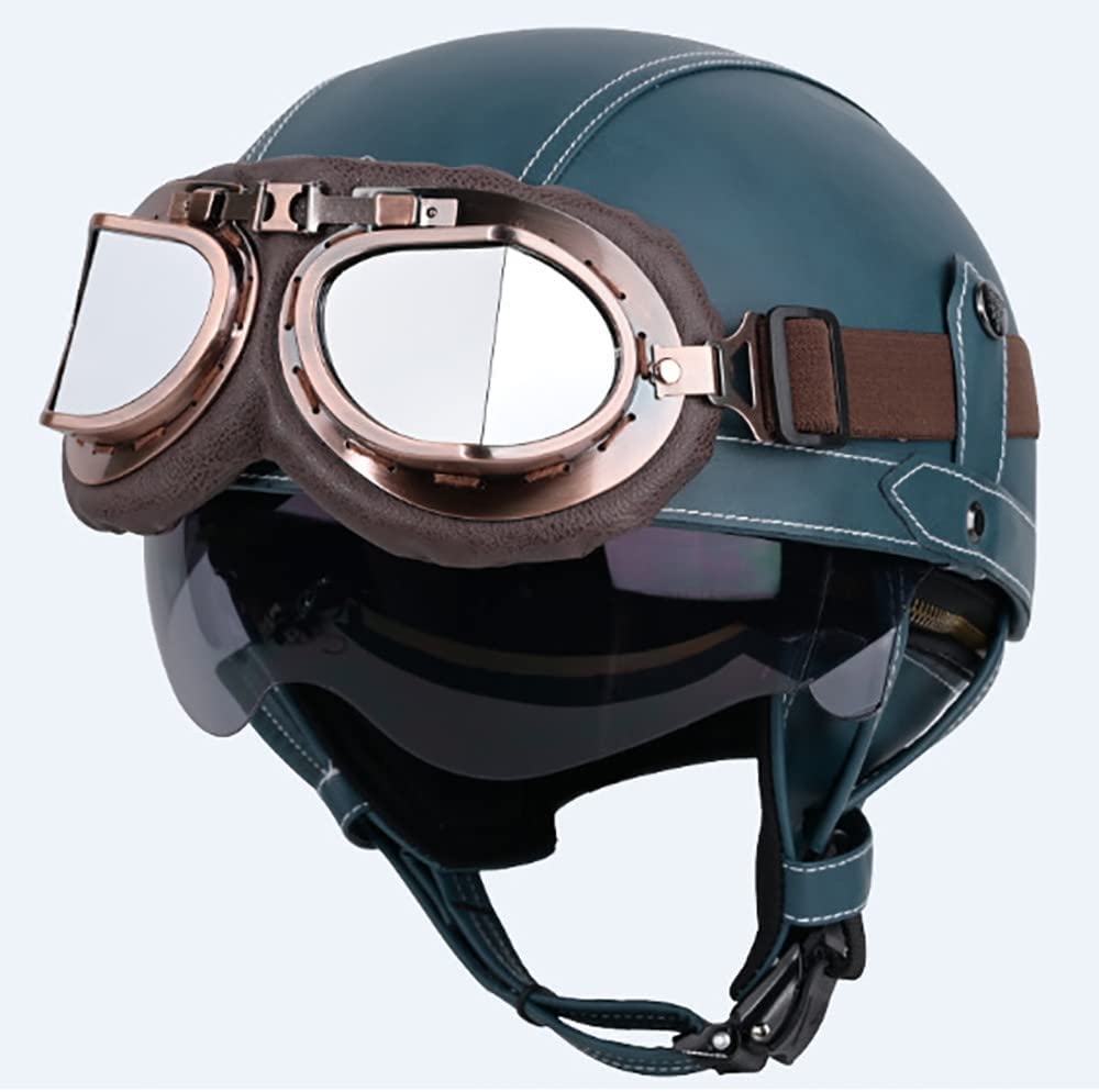 Casque moto jet en cuir vintage, l'élégance intemporelle pour motards