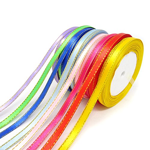 Honbay Double Faced Satin Ribbon with Golden Edges #TOP27