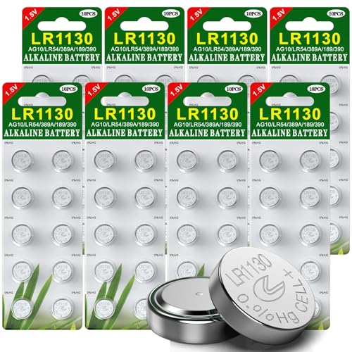 GutAlkaLi 80 Stück AG10 LR1130 1.5V Alkaline Knopfzelle Batterien ohne Quecksilbe