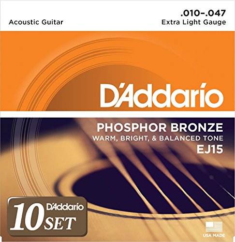 D'Addario __I AR[XeBbNM^[ tHXt@[uY Extra Light .010-.047 EJ15 x 10Zbg yKiz