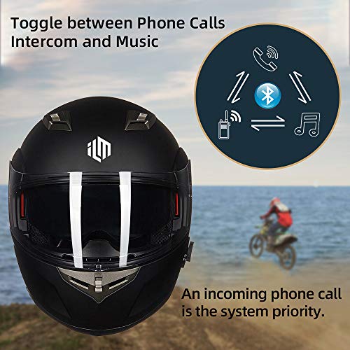 image for ILM Bluetooth Integrated Modular Flip up Full Face Motorcycle Helmet S