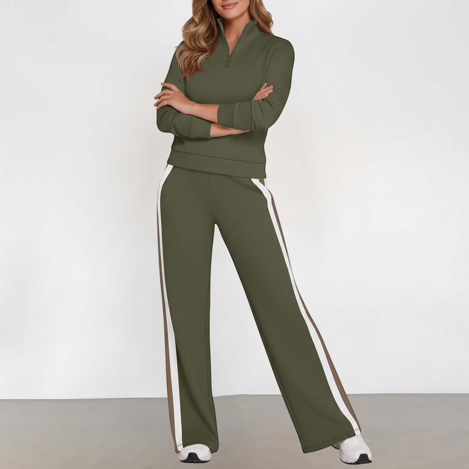 Conjunto Deportivo Urbano de Dos Piezas con Capucha y Cremallera Pantalones Holgados para Mujer Otoño Invierno