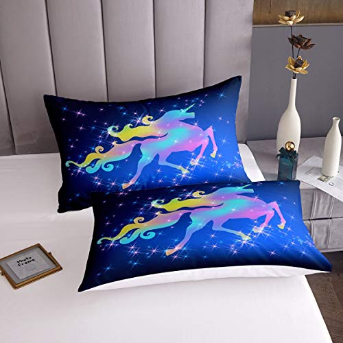 Conjunto de roupa de cama de unicórnio para meninas, estampa de cavalo sonhador, edredom para crianç
