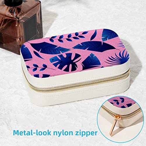 Boîte à bijoux compacte forme feuille rose pour ne plus perdre vos boucles d'oreilles