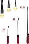 ROTATION Pry Bar Set, Strike Cap Handle, Angled Tip, Rust proof finish, Machanic Tools for prying, scraping, lifting, pulling | 3pcs Hand Tools Set