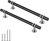 Vista 20 de Rergy Manijas de Gabinete Tiradores de Cajón y Pomos, Paquete de 5 Níquel Cepillado y Oro Centro de Orificio de 3 Pulgadas, Herrajes de Cocina