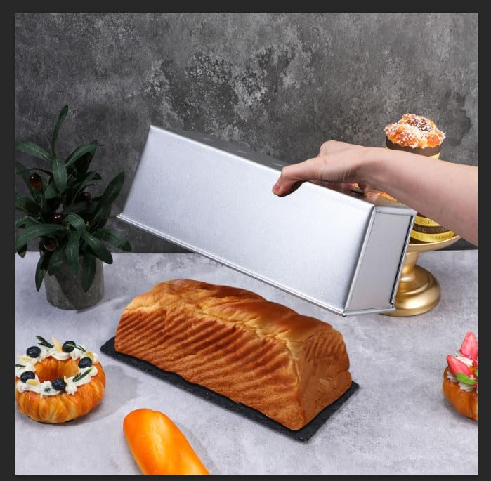 2 Pack Pullman Loaf Pan with Lid, 13x4 Inch Large Capacity Bread Loaf Pan with Cover, Non-Stick Bakeware for Baking and Toasting - Image 5