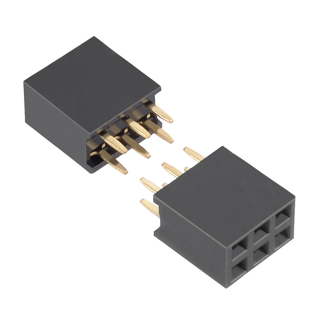 uxcell 50Pcs 2.54mm Pitch 2x3-Pin Double Row Straight