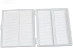 Microscope Slide Box with Latch Lock, Holds up to 100 Slides, White