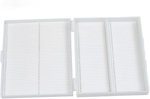 Microscope Slide Box with Latch Lock, Holds up to 100 Slides, White