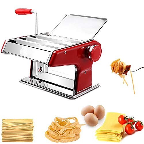 Jtoony Nudelmaschine Handkurbel Noodle Maker Edelstahl Roller Nudelmaschine Adjustable Stärkeeinstellungen Nudeln… – Bild 3