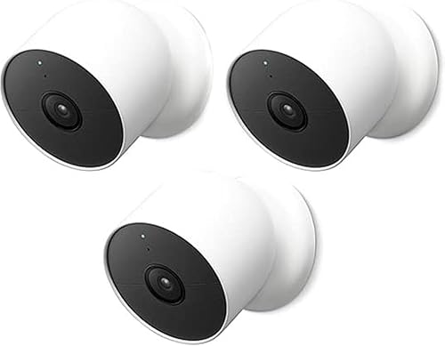 Google Nest Nest Cam - Cámara de red Full HD de 2 megapíxeles para exteriores, color - paquete de 3