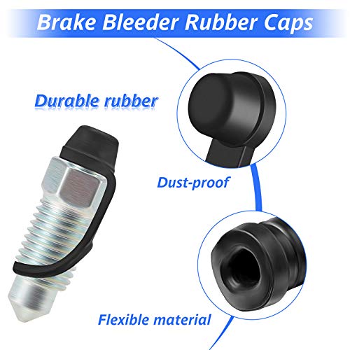 Frienda FRIENDA-BLEEDER SCREWS-01 50 Pack Brake Bleeder Cap Rubber Grease Fitting Caps Small Automotive Brake Bleeder Screw Caps Car Zerk Dust Cover thumb #3
