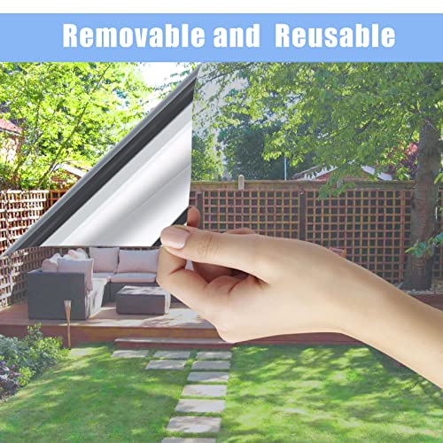 Vilma One Way Window Film Privacy Window Tinting Film For Home Sun Blocking Daytime Privacy Static Cling Reflective Window Tint Anti Uv 17.5 X 78.7 Inches, Silver #TOP4